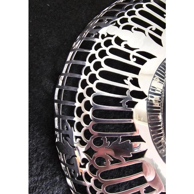 Mid-Century Sterling Silver Pierced Pedestal Bowl from Viners LTD, Sheffield, 1962 For Sale - Image 9 of 18