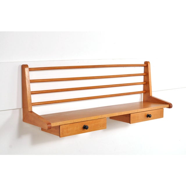 Mid-Century Modern Mid-Century Wall Rack in Beech, 1950s For Sale - Image 3 of 8