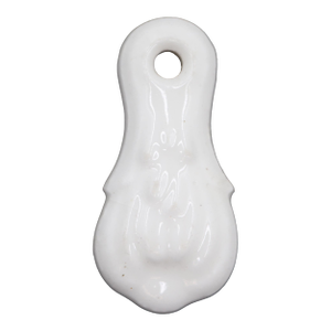 Antique White Ceramic Acanthus Leaf Keyhole Draft Cover