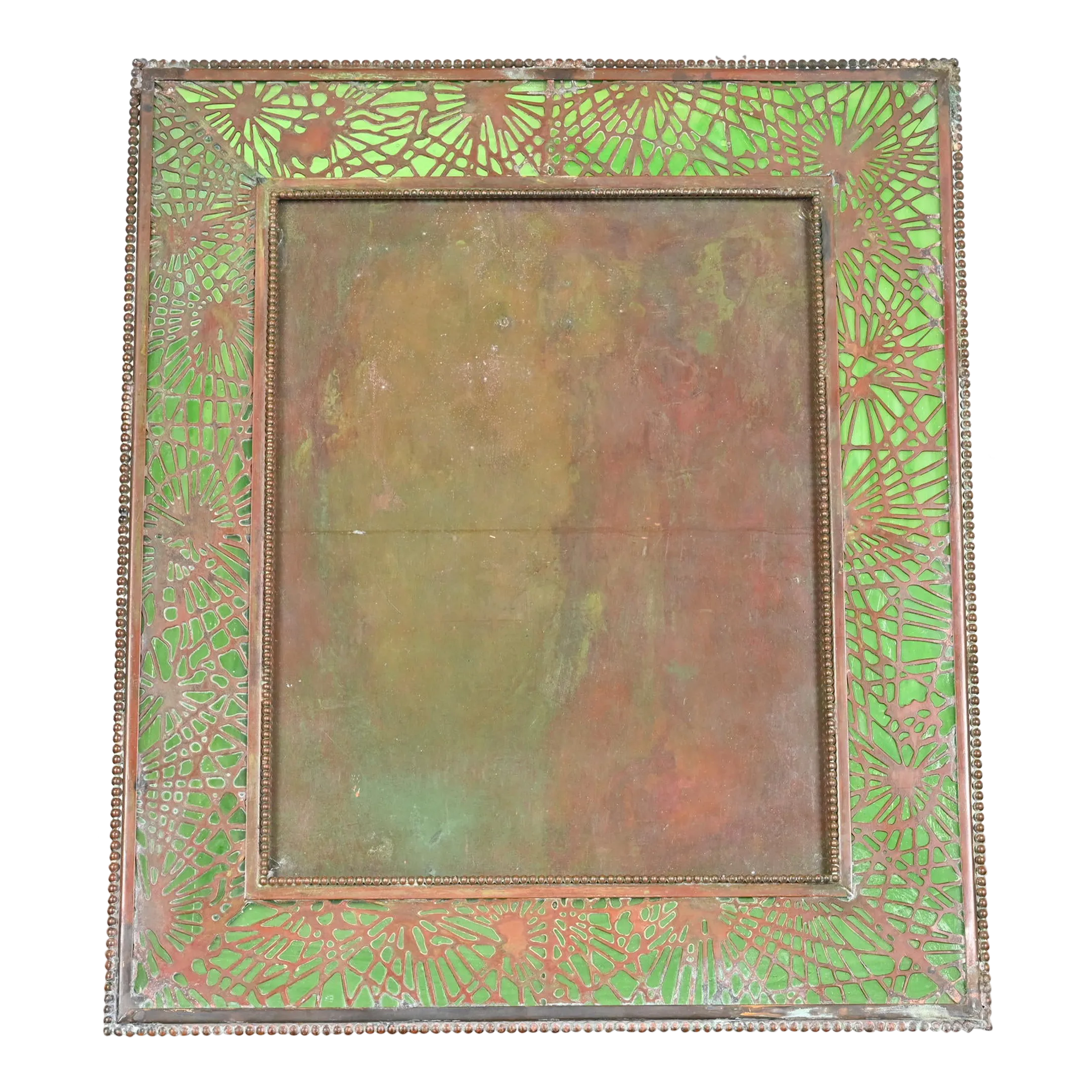 Tiffany　PHOTOFRAME　　ANTIQUE Tiffany Studios New York Pine Needle Bronze and Green Slag Glass