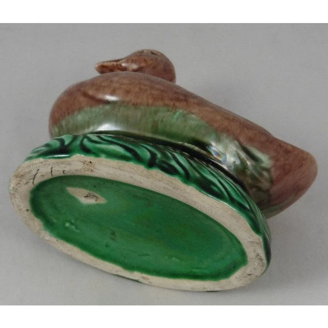 French 19th Century French Majolica Duck Bank For Sale - Image 3 of 3