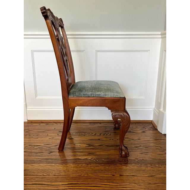 Late 20th Century Handcrafted, Signed and Dated Chippendale Style Side Chairs, Set of 4, C. 1976 For Sale - Image 5 of 9