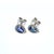 Diamond Sapphire Earrings 18k White Gold Stud 0.60 TCW Certified For Sale - Image 4 of 8