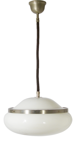 White Plastic Shade Model 2/5 Pendant Lamp by Gianemilio Piero & Anna Monti for Kartell, 1960s