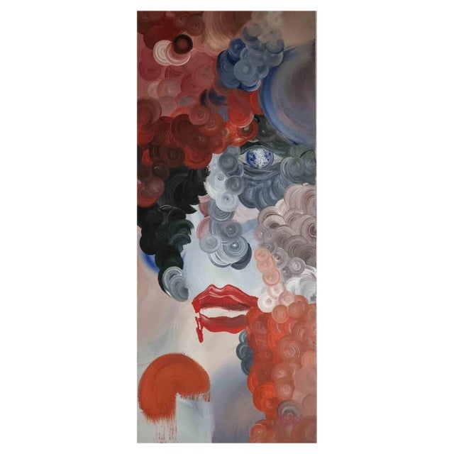 Lillo Sauto, La signora del Quinto Piano, Acrylic on Canvas, 2017 For Sale