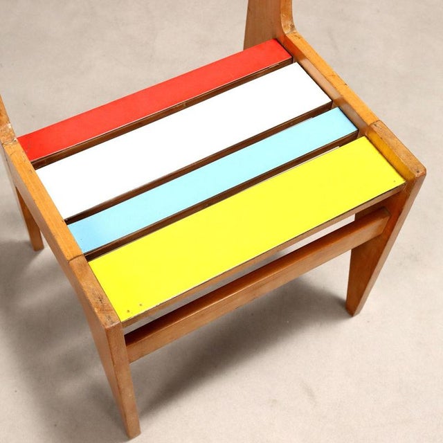 Small Vintage Chairs in Beech, 1950s, Set of 2 For Sale - Image 4 of 8