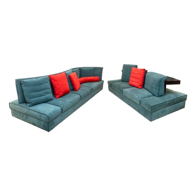 Pair of Mauro Lipparini for Saporiti Italia Avedon Sofas 1980s Post Modern For Sale