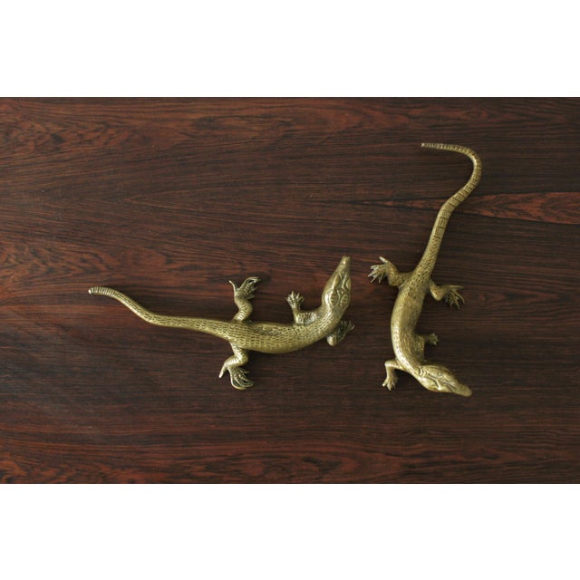Metal Brass Lizard Figures, 1960s, Set of 2 For Sale - Image 7 of 7
