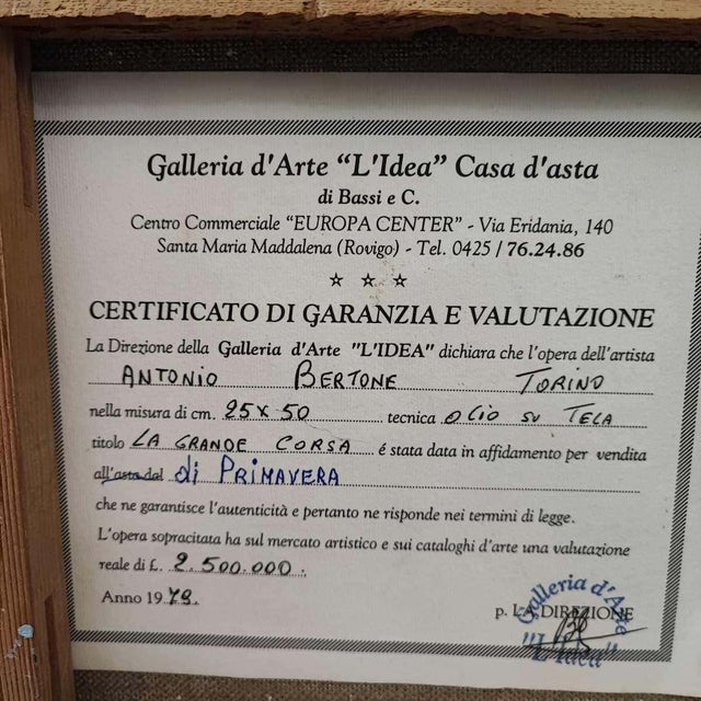 After Antonio Bertone, Spring Race, 1979, Oil Painting on Canvas For Sale - Image 10 of 11