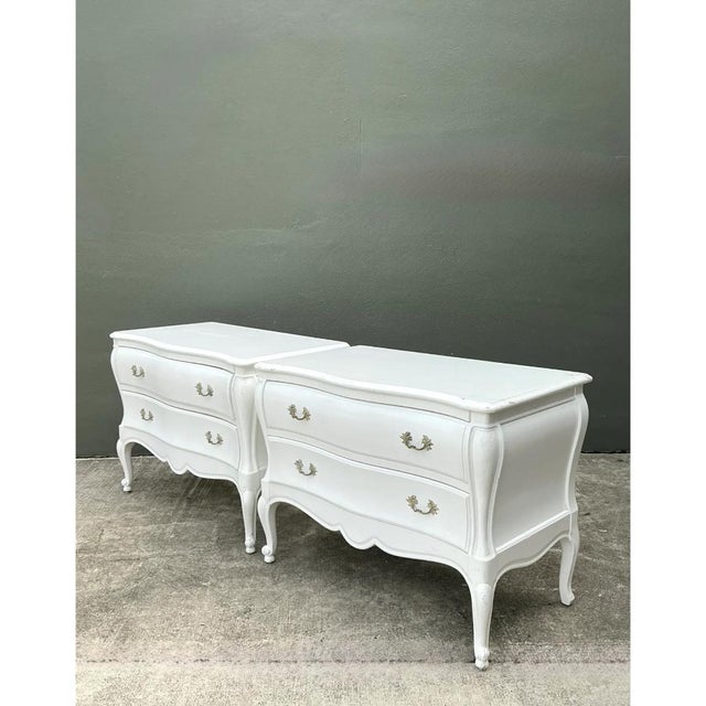 Vintage White French Provincial Nightstands - Pair For Sale - Image 9 of 12