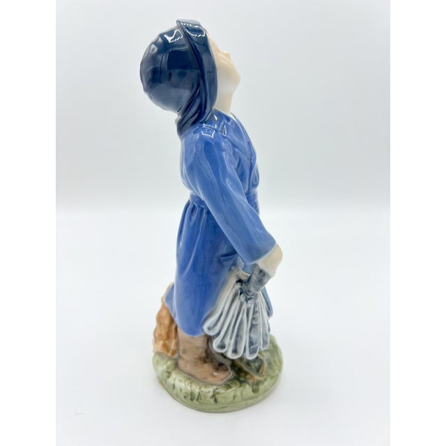 1960s 1960s Royal Copenhagen Porcelain Figurine “Boy With Umbrella” For Sale - Image 5 of 7