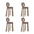 Brown Mary Bar Chairs with Wood or Lacquered Legs by Ottiu, Set of 4 For Sale - Image 8 of 8