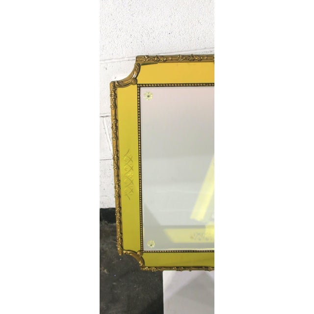 Italian Giltwood Wall Mirror With Canary‑Yellow Border, Rococo Style For Sale In New York - Image 6 of 11