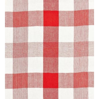 The House of Scalamandré Westport Linen Plaid Fabric, Coral For Sale