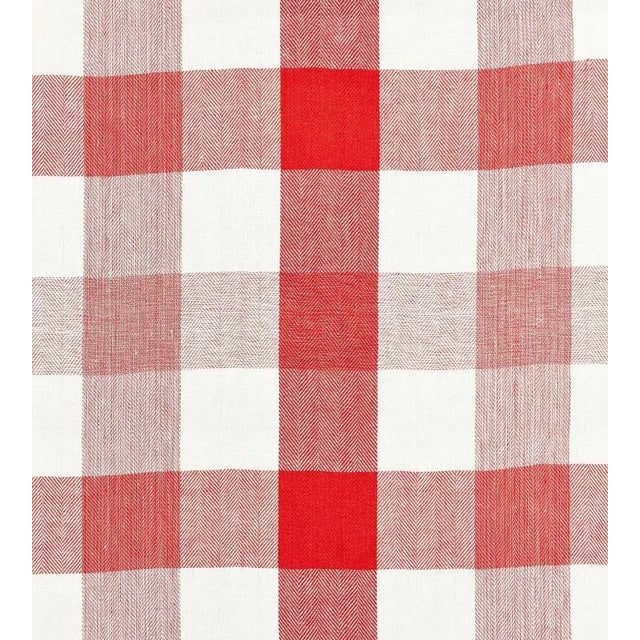 The House of Scalamandré Westport Linen Plaid Fabric, Coral For Sale