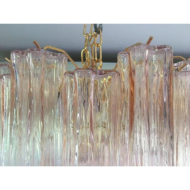 Copper Murano Style Glass Tronchi Chandelier with Gold 24k Metal Frame from Simoeng For Sale - Image 8 of 9