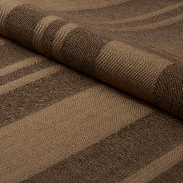 Contemporary SAMPLE - Schumacher Simon Wool Linen Stripe Fabric In Brown For Sale - Image 3 of 3
