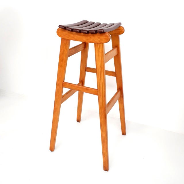 Michael van Beuren 1950s Michael Van Beuren Domus Line Bar & Stools - Set of 3 For Sale - Image 4 of 6