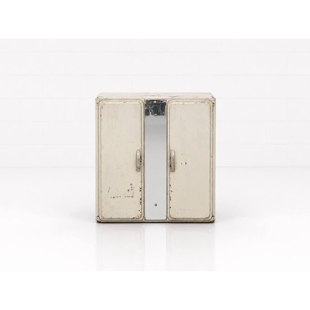Vintage French Metal Medicine Cabinet, 1940s For Sale - Image 13 of 13
