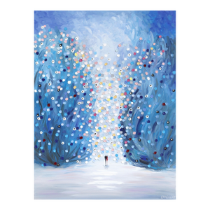 Love Loves Silence - Abstract Figurative Blue Tone Textured Impasto Oil Painting by Ekaterina Ermilkina
