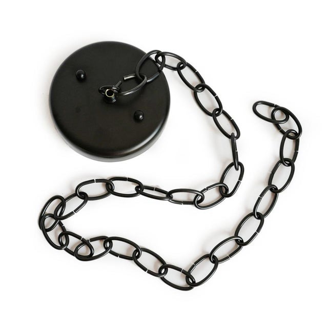 Black Iron Basket Gourd Pendant Light For Sale - Image 8 of 8