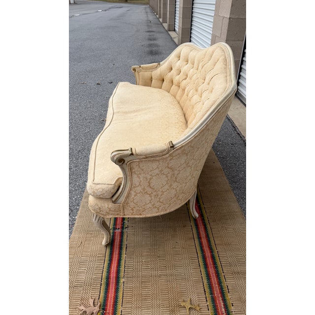 1950s A Nice Vintage French Canapé Style Paint Decorated Love Seat, Circa 1950’s For Sale - Image 5 of 18