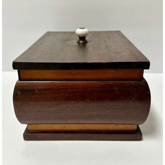 Victorian Antique Mid-Late 19th Century Wood Victorian Tea Caddy Chest/Box With Key For Sale - Image 3 of 12
