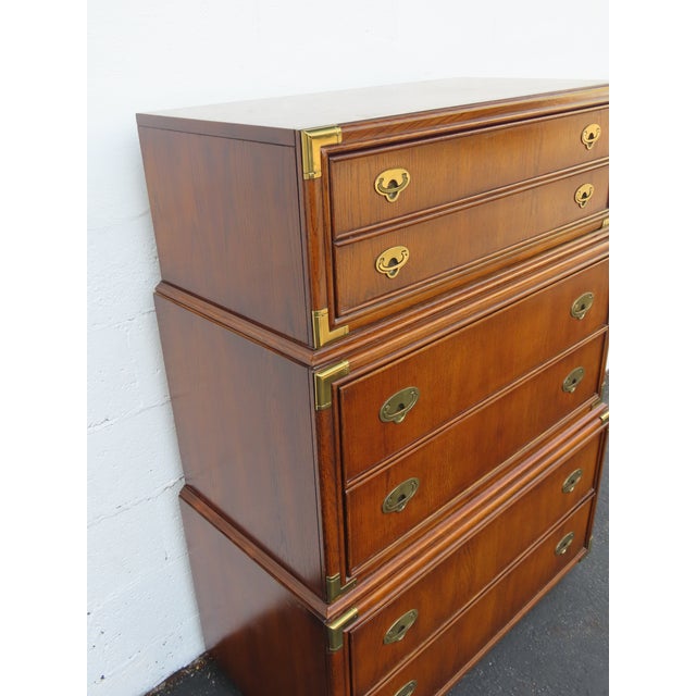 Lexington Furniture Lexington Furniture Hollywood Regency Campaign Tall Chest of Drawers 6637 For Sale - Image 4 of 18