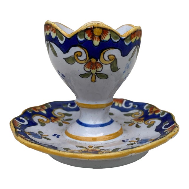 French Faience Egg Cup, Circa 1900 For Sale