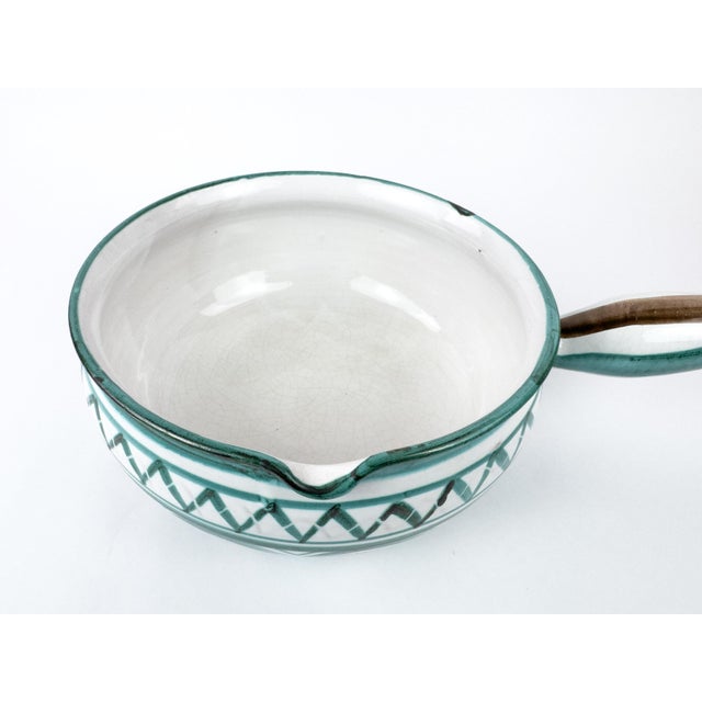 Green Mid 20th Century Robert Picault Vallauris Ceramic Caquelon (Fondue Pot) For Sale - Image 8 of 13