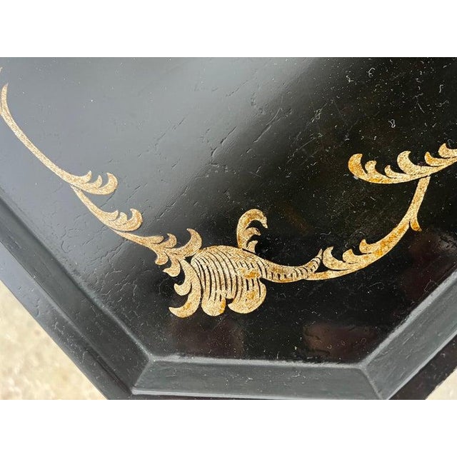 Chinoiserie Lacquered Tea Table on Metal Base by Ebanista For Sale In Los Angeles - Image 6 of 12
