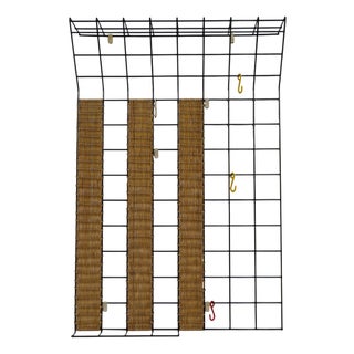 Mid-Century Wall-Mounted Coat Rack in Metal and Wicker by Karl Fichtel for Drahtwerke Erlau, Germany, 1960s For Sale