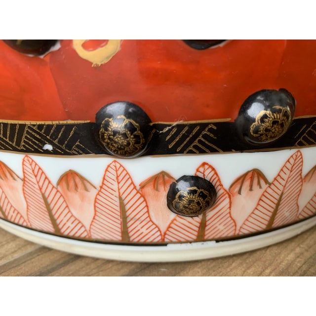 Mid 20th Century Chinese Crimson & Black Porcelain Garden Seat For Sale - Image 11 of 13