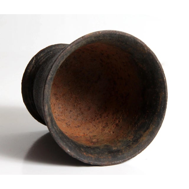 Early 19th Century Antique 1800's Cast Iron Mortar & Pestle For Sale - Image 5 of 9