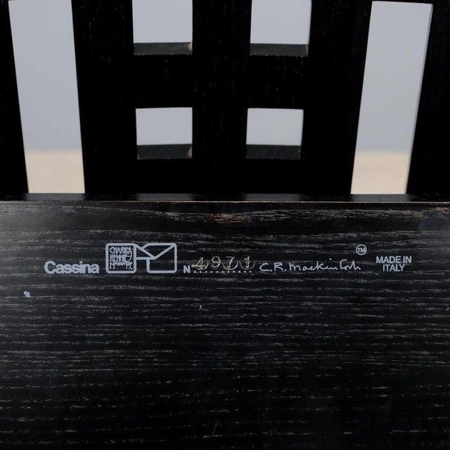 Black Willow Armchair attributed to Charles Rennie Mackintosh for Cassina For Sale - Image 8 of 10