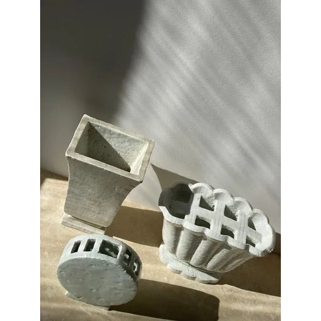 Gunnar nylund trio chamotte creme vases striking chamotte stoneware vases in creme color by gunnar nylund for rörstrand....