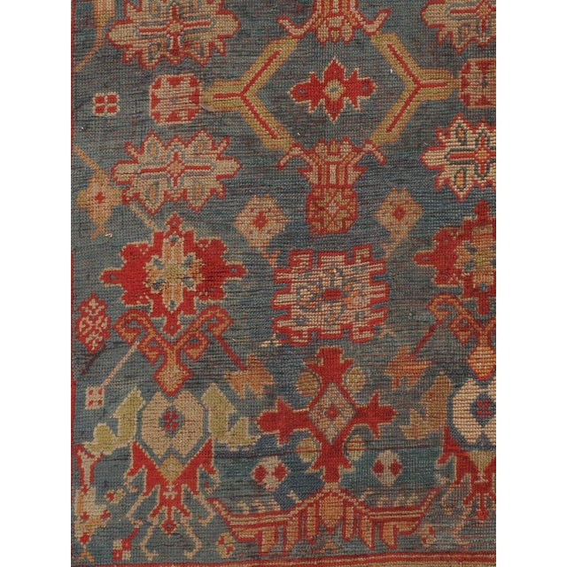 Antique Red Turkish Oushak Area Rug, 6ft X 9ft For Sale - Image 4 of 8