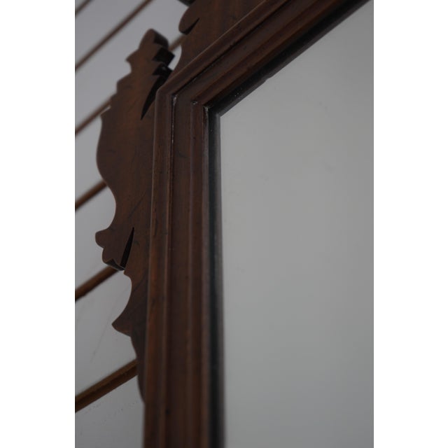 Wood Flame Mahogany Chippendale Style Wall Mirror For Sale - Image 7 of 10