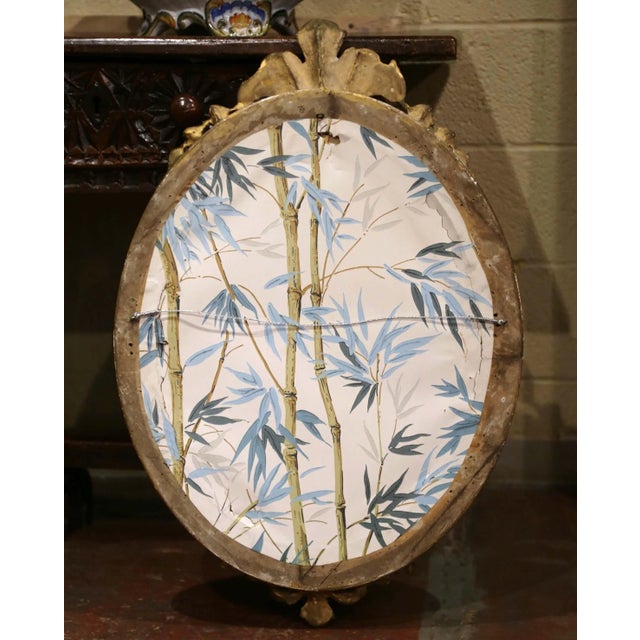 Gold 19th Century French Louis XV Oval Giltwood Mirror With Shell Decor For Sale - Image 8 of 9