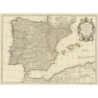 Large Map of the Iberian Peninsula, 1745 For Sale