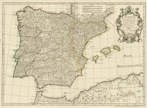 Large Map of the Iberian Peninsula, 1745