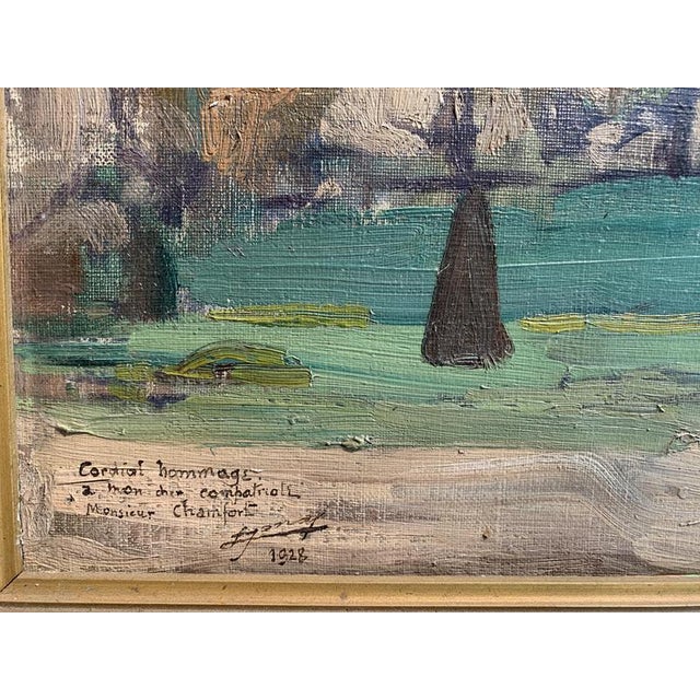 Lucien Jonas, The Garden of Notre Dame, 1928, Oil on Canvas For Sale - Image 6 of 7