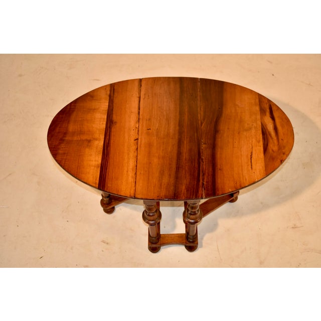 Brown Walnut Dropleaf Table From England, Circa 1900 For Sale - Image 8 of 11
