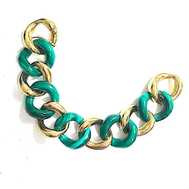 Christina Addison Tiger's Eye Gold Link Bracelet For Sale - Image 11 of 12