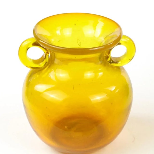 Yellow Vase by J. Słuczan-Orkusz for Cracow Institute for Glassworks, Poland, 1970s For Sale - Image 8 of 9