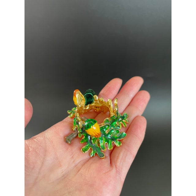 Enameled Oak Leaves & Acorns Wreath Ornament For Sale - Image 11 of 12