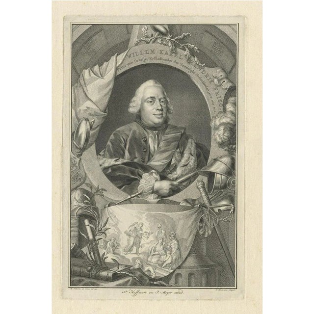 Jakob Houbraken, Portrait of Prince Willem Karel Hendrik Friso of Oranje, 1751, Paper For Sale