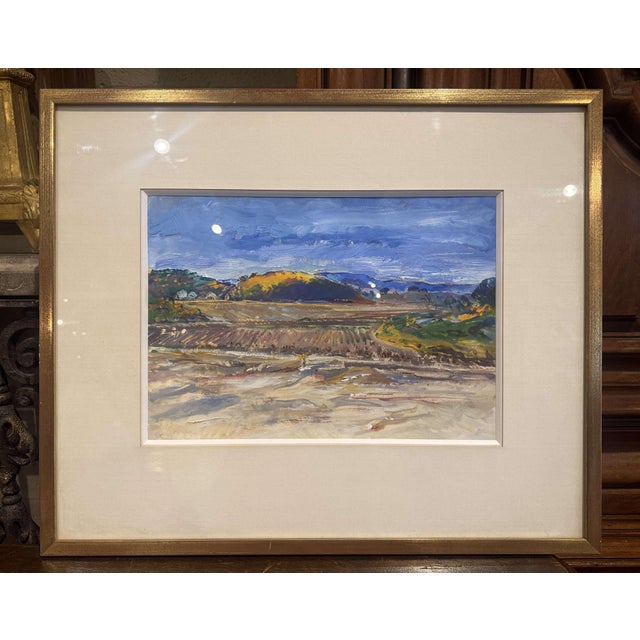 Late 20th Century 20th Century French Beach Painting in Giltwood Frame Signed Andre Barriere For Sale - Image 5 of 7