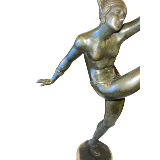 Art Deco 1920s Jean Pierre Morante Bronze Art Deco Dancer Sculpture. For Sale - Image 3 of 8