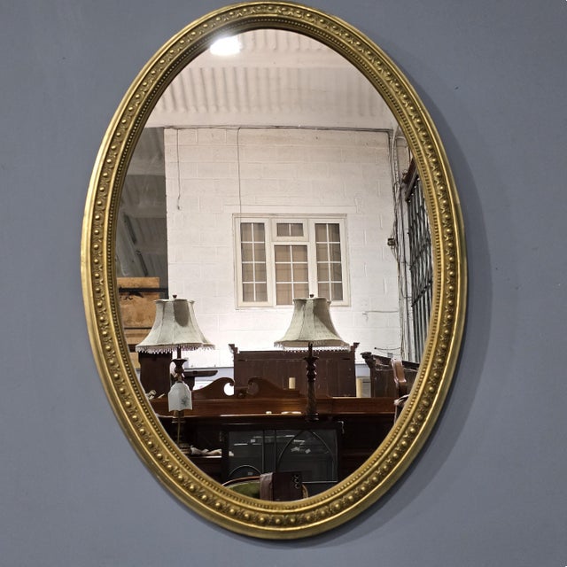 Paint Large Victorian Oval Gilt Mirror, 1880s For Sale - Image 7 of 7